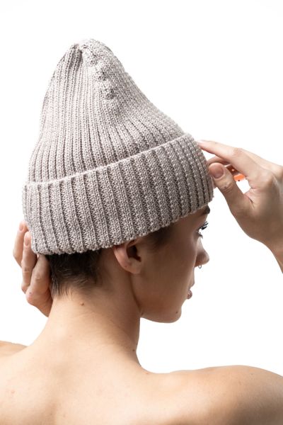 Merino wool beanie "Dark Beige" TB-KMH-DB фото